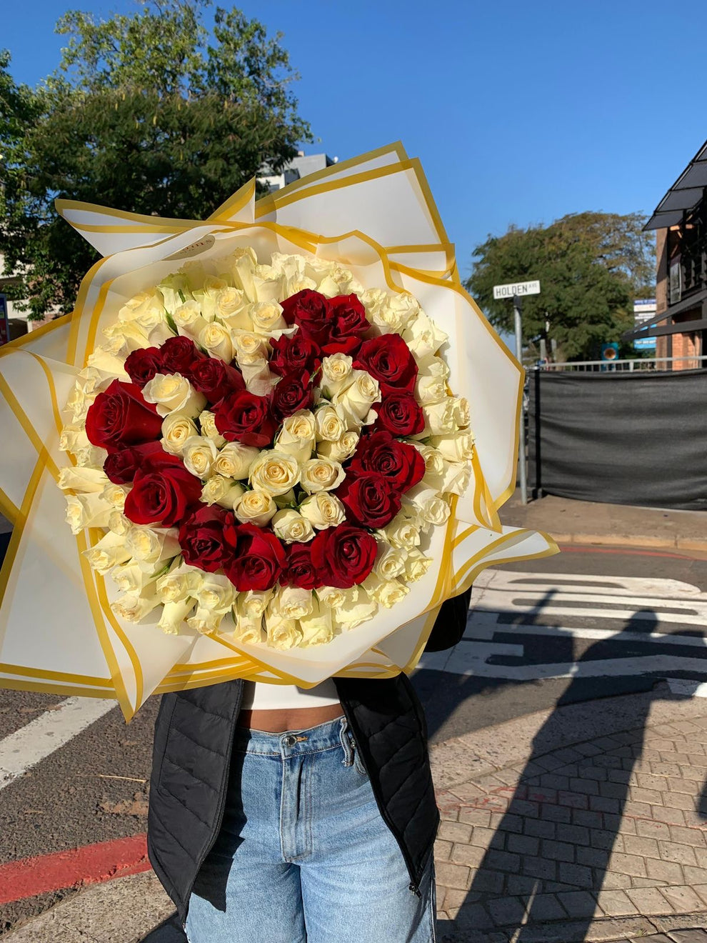 100 Roses Initial bouquet – Blooms By ZN