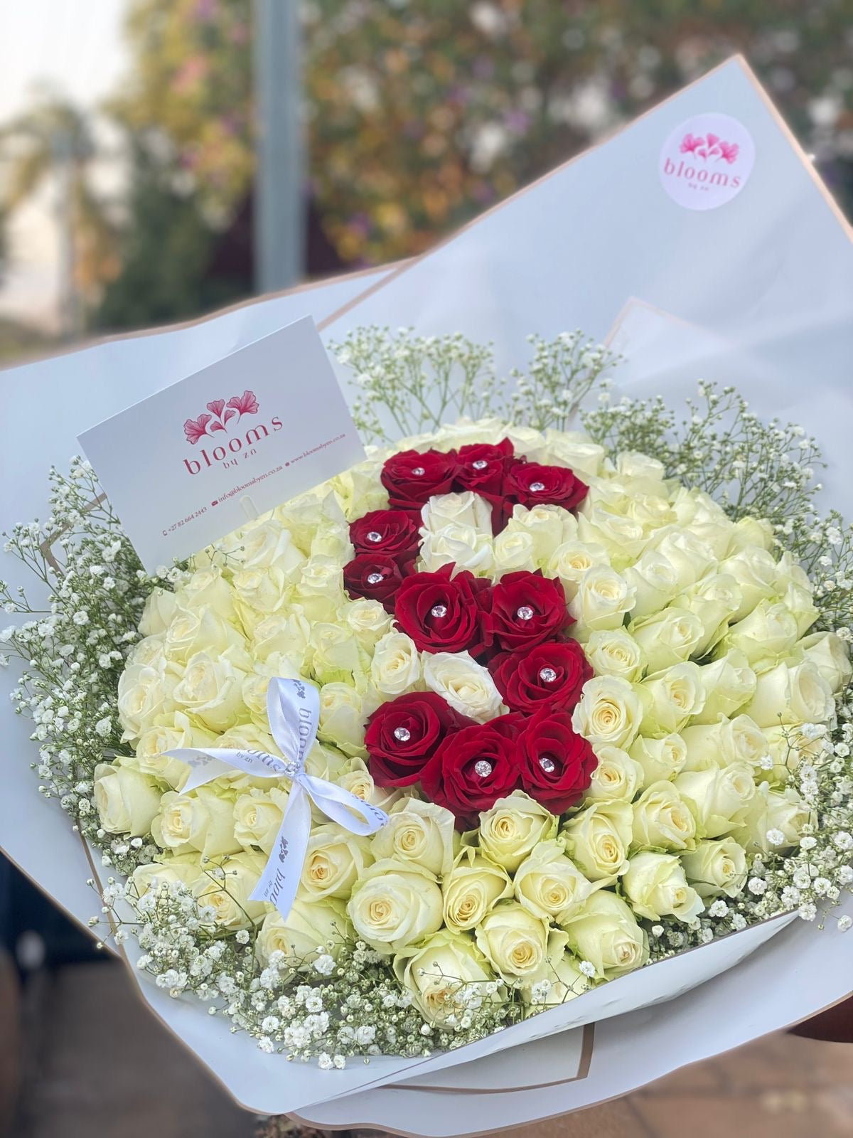100 Roses Initial bouquet – Blooms By ZN