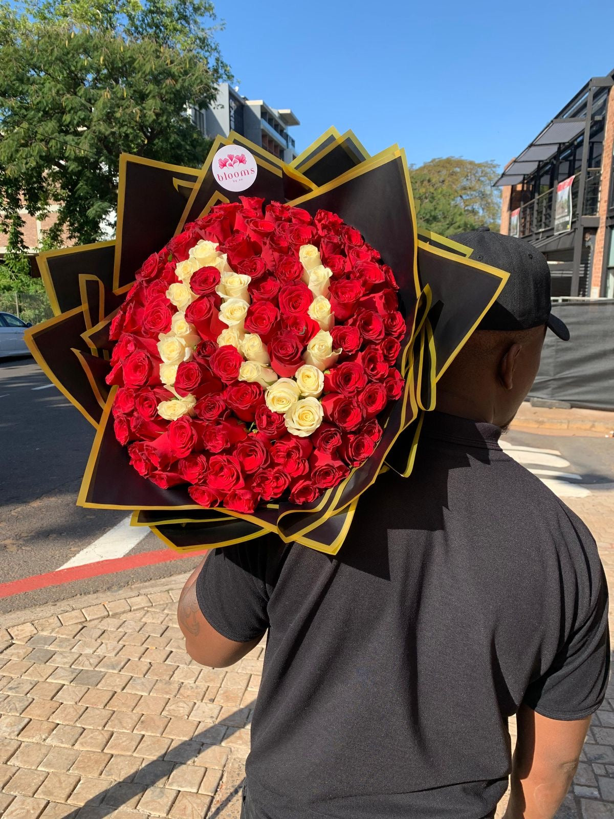 100 Roses Initial bouquet – Blooms By ZN